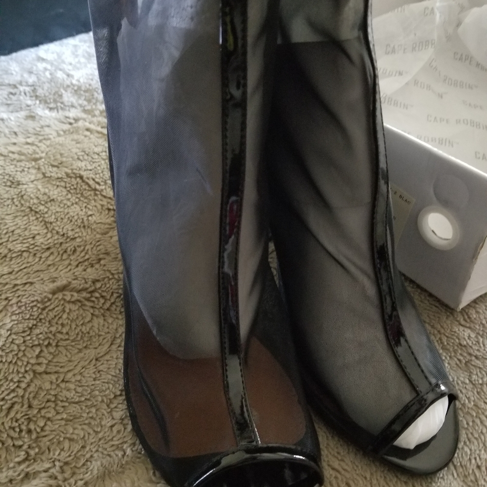 Open toe mesh booties
